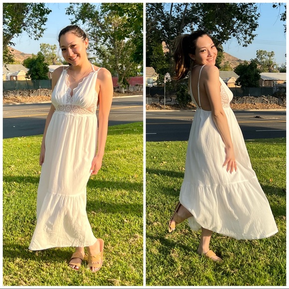 ❤️HP! White Gauze Midi Dress - Picture 3 of 16